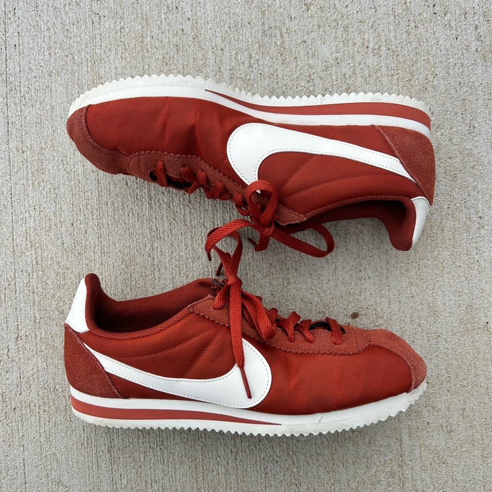 Nike Red and White Cortez Sneakers
